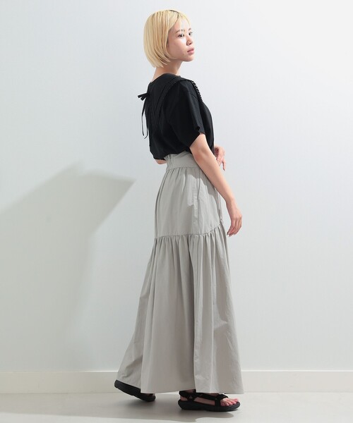 Ray BEAMS（レイビームス）の「Ray BEAMS / レース ツケエリ ハーフスリーブ Tシャツ（Tシャツ/カットソー・レディース・ホワイト/ブラック・ONE SIZE）」の13枚目の写真