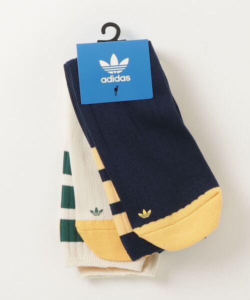 アディダス オリジナルス ロゴ インターシャ ソックス 2足組 adidas Originals x Liberty London Crew Socks 2 Pairs