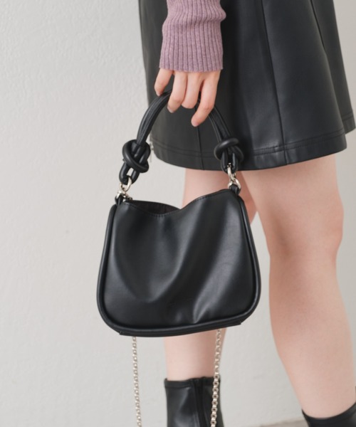 Kastane（カスタネ）の「【新色追加】ワンハンドルミニチェーンBAG（ショルダーバッグ・レディース・ベージュ/ミント/シルバー/ブラック・FREE）」の2枚目の写真