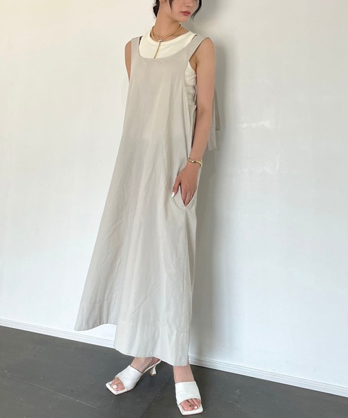 Jewelobe(ジュエローブ)の「バックオープン肩リボンワンピース(ワンピース・レディース・カーキ/ライトグレー/ブラック・FREE)」の14枚目の写真