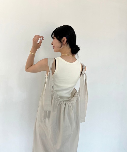 関税込 Rouje レトロ可愛 バックオープン ベルベット ワンピース バックオープンレディタックワンピース [E2069] - レディース