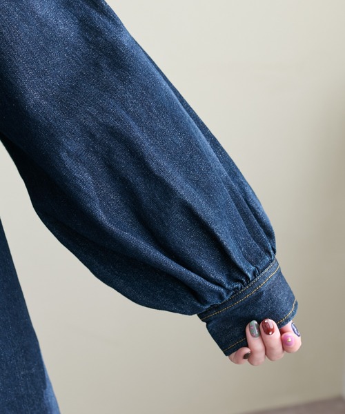 DISCOAT(ディスコート)の「【新色追加!】袖ボリュームビッグデニムシャツ《WEB限定カラーあり》(シャツ/ブラウス・レディース・ブラック/サックスブルー/ブルー/スカイブルー/ネイビー・FREE)」の21枚目の写真