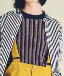 ニット/セーター（パープル/紫色系・ストライプ柄）ファッション通販