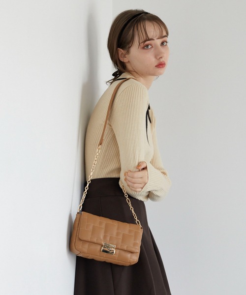 archives(アルシーヴ)の「ハーフZIP配色リブニット(ニット/セーター・レディース・ブルー/アイボリー/ブラック・MEDIUM)」の5枚目の写真