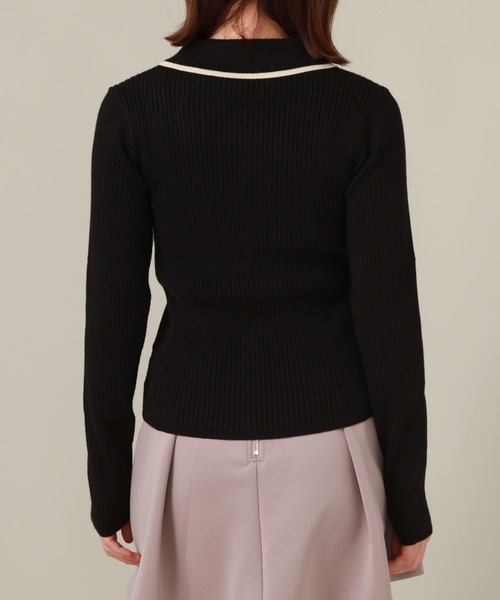 archives(アルシーヴ)の「ハーフZIP配色リブニット(ニット/セーター・レディース・ブルー/アイボリー/ブラック・MEDIUM)」の21枚目の写真