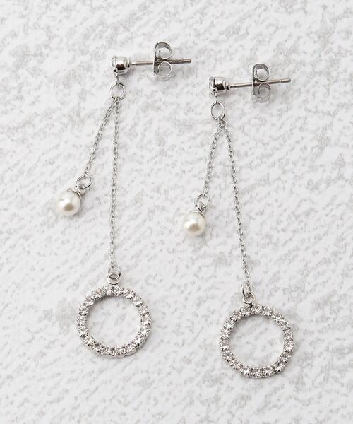 grove(グローブ)の「◆ビジューリングプチフェイクパールピアス(ピアス(両耳用)・レディース・ゴールド/シルバー・00)」の2枚目の写真