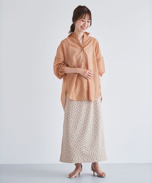 le.coeur blanc（ルクールブラン）の「シアーオーバーレギュラーカラーシャツ（シャツ/ブラウス・レディース・モカ/ピンクベージュ/ベージュ・38）」の14枚目の写真