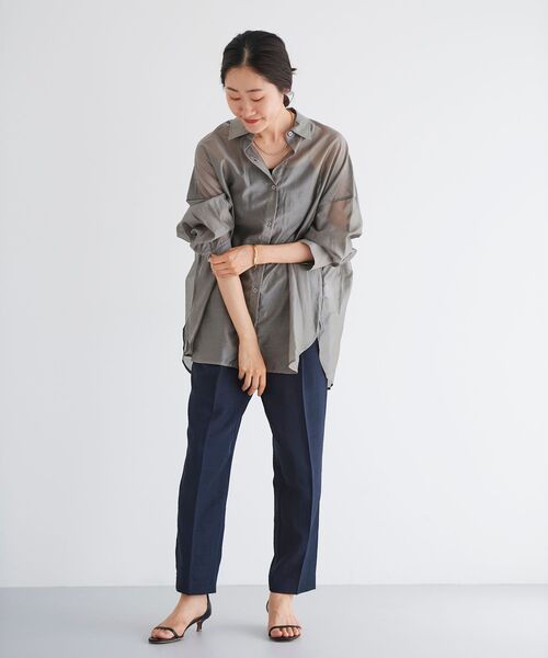 le.coeur blanc（ルクールブラン）の「シアーオーバーレギュラーカラーシャツ（シャツ/ブラウス・レディース・モカ/ピンクベージュ/ベージュ・38）」の12枚目の写真