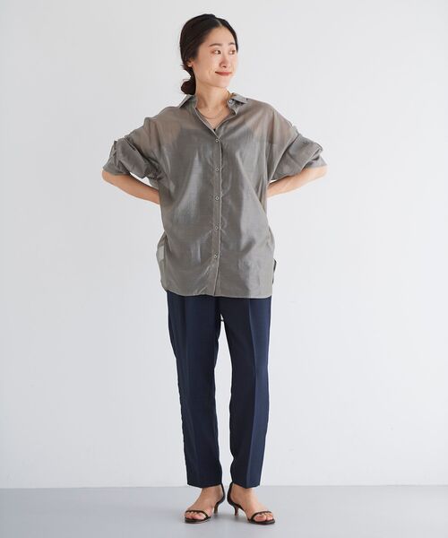 le.coeur blanc（ルクールブラン）の「シアーオーバーレギュラーカラーシャツ（シャツ/ブラウス・レディース・モカ/ピンクベージュ/ベージュ・38）」の21枚目の写真