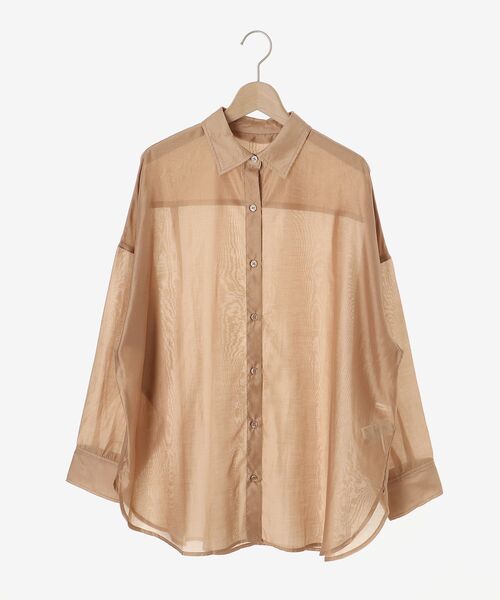 le.coeur blanc（ルクールブラン）の「シアーオーバーレギュラーカラーシャツ（シャツ/ブラウス・レディース・モカ/ピンクベージュ/ベージュ・38）」の16枚目の写真