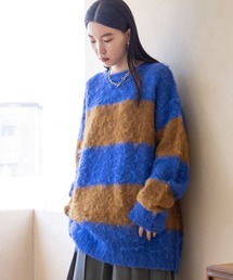 LOWRYS FARM | ＵＮＩＳＥＸシャギーボーダーロングスリーブ　968132(ニット/セーター)