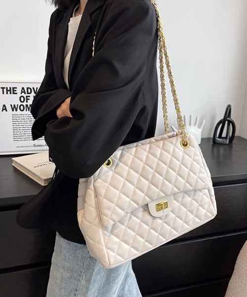 ammy.(エイミードット)の「【 ammy. / エイミードット 】 キルティング ショルダー チェーン バッグ / 2Way(ショルダーバッグ・レディース・ブラウン/ブラック/ホワイト・FREE)」の2枚目の写真
