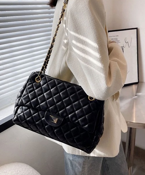 ammy.(エイミードット)の「【 ammy. / エイミードット 】 キルティング ショルダー チェーン バッグ / 2Way(ショルダーバッグ・レディース・ブラウン/ブラック/ホワイト・FREE)」の5枚目の写真