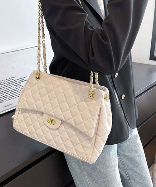 ammy.(エイミードット)の「【 ammy. / エイミードット 】 キルティング ショルダー チェーン バッグ / 2Way(ショルダーバッグ・レディース・ブラウン/ブラック/ホワイト・FREE)」の7枚目の写真
