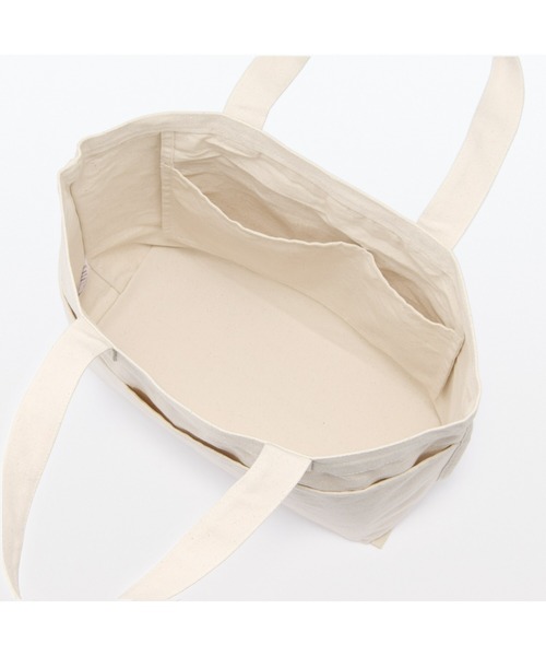 無印良品（ムジルシリョウヒン）の「帆布　横型　トートバッグ（トートバッグ・レディース・グレー系1/ブラック/キナリ・FREE）」の5枚目の写真