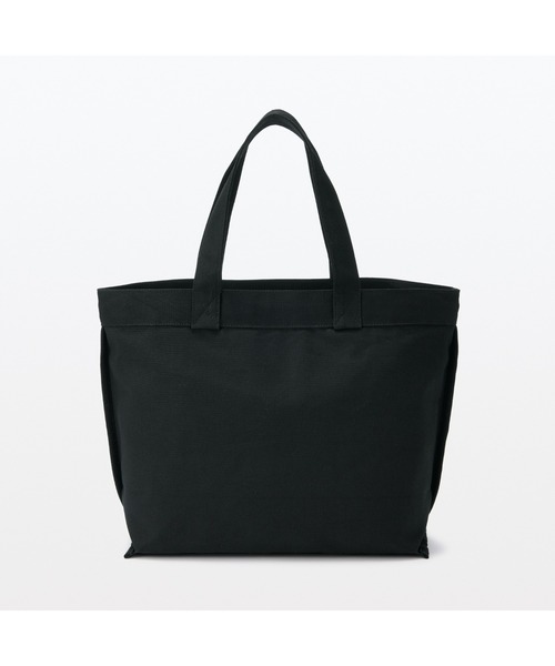 無印良品（ムジルシリョウヒン）の「帆布　横型　トートバッグ（トートバッグ・レディース・グレー系1/ブラック/キナリ・FREE）」の11枚目の写真