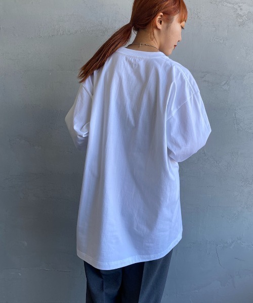 HANES（ヘインズ）の「【WEB限定】[HANES/ヘインズ] BEEFY ビックサイズ(XXL,3XL) ロングスリーブパックT（Tシャツ/カットソー・レディース・ホワイト/ブラック・XXL/3XL）」の12枚目の写真
