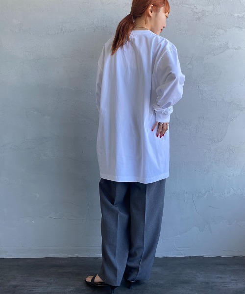 HANES（ヘインズ）の「【WEB限定】[HANES/ヘインズ] BEEFY ビックサイズ(XXL,3XL) ロングスリーブパックT（Tシャツ/カットソー・レディース・ホワイト/ブラック・XXL/3XL）」の20枚目の写真