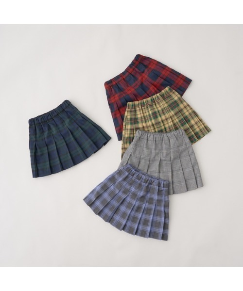 Lycee mine(リセマイン)の「チェックプリーツスカート(インナーパンツ付き)(スカート・キッズ・イエロー/レッド/グリーン/ブラック/ブルーグレー・100cm/120cm/140cm/110cm/130cm/150cm)」の6枚目の写真