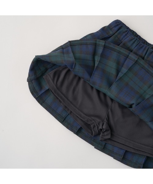 Lycee mine(リセマイン)の「チェックプリーツスカート(インナーパンツ付き)(スカート・キッズ・イエロー/レッド/グリーン/ブラック/ブルーグレー・100cm/120cm/140cm/110cm/130cm/150cm)」の10枚目の写真