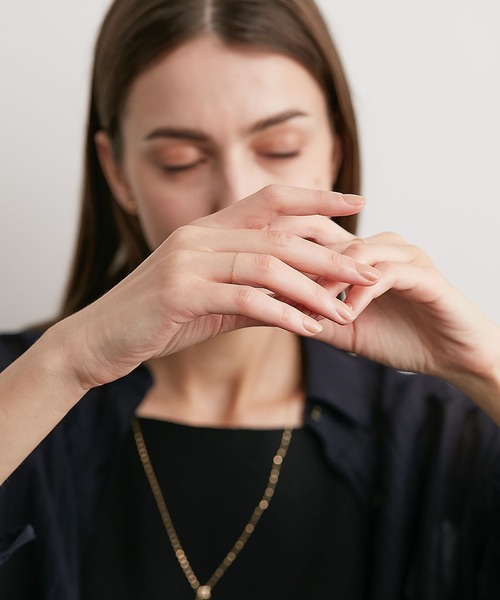 PAS TIERRA（パティエラ）の「[Ray] K18ミラーアズキチェーンリング（リング・レディース・イエローゴールド・SMALL/MEDIUM/LARGE/X-LARGE）」の3枚目の写真