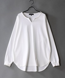 SITRY | mercerization wide key neck pullover/シルケット加工 ワイド キーネック プルオーバー(Tシャツ/カットソー)