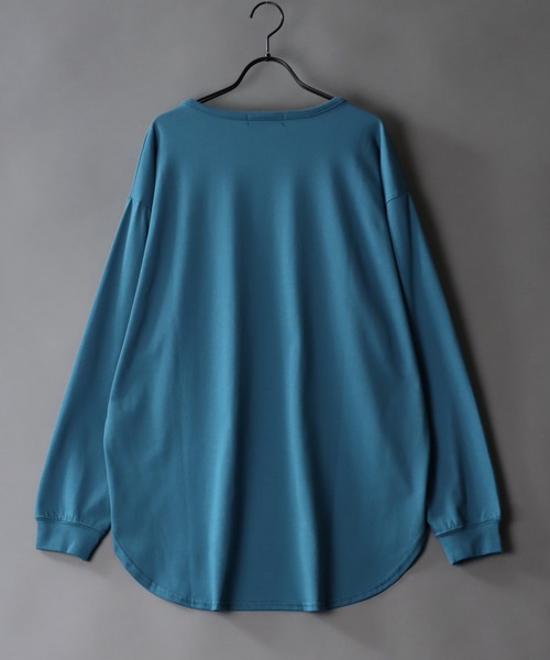 SITRY(シトリー)の「mercerization wide key neck pullover/シルケット加工 ワイド キーネック プルオーバー(Tシャツ/カットソー・メンズ・チャコールグレー/ブラック/ダークグリーン/グレイッシュブルー/ホワイト/ライトグレー・M/L/LL)」の10枚目の写真