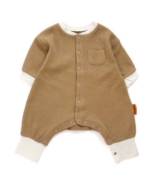 BREEZE（ブリーズ）の「ワッフルカバーオール（ロンパース・キッズ・ブラウン/レインボー/ブルー/ブラック・80/60/70）」の3枚目の写真