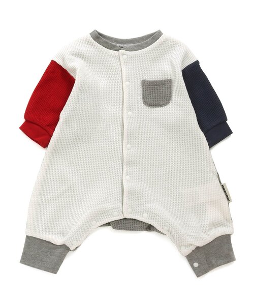 BREEZE（ブリーズ）の「ワッフルカバーオール（ロンパース・キッズ・ブラウン/レインボー/ブルー/ブラック・80/60/70）」の4枚目の写真