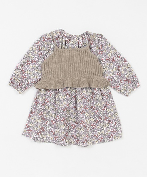 petit main（プティマイン）の「【リンク】花柄ワンピースビスチェセット★（シャツワンピース・キッズ・ブラック/ライトピンク・110cm/100cm/90cm/120cm/130cm/80ｃｍ）」の4枚目の写真