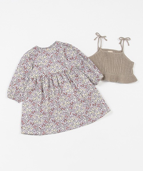 petit main（プティマイン）の「【リンク】花柄ワンピースビスチェセット★（シャツワンピース・キッズ・ブラック/ライトピンク・110cm/100cm/90cm/120cm/130cm/80ｃｍ）」の5枚目の写真