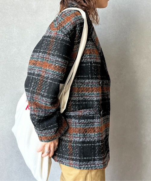 CPCM（シーピーシーエム）の「アソート柄ブークレチェックテーラードジャケット（テーラードジャケット・レディース・グレー/ブラック/ブラウン/アイボリー・FREE）」の18枚目の写真