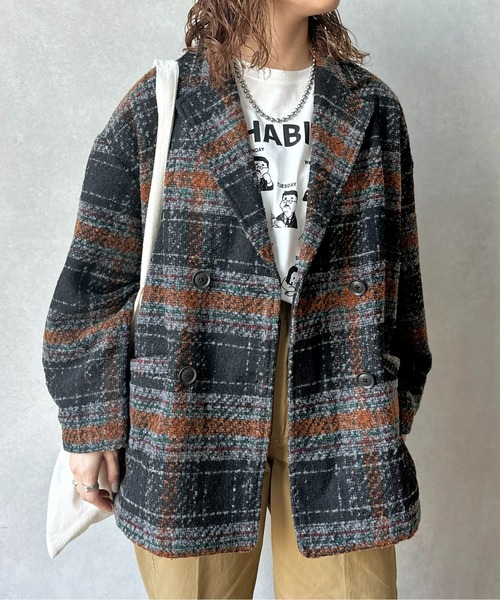 CPCM（シーピーシーエム）の「アソート柄ブークレチェックテーラードジャケット（テーラードジャケット・レディース・グレー/ブラック/ブラウン/アイボリー・FREE）」の19枚目の写真