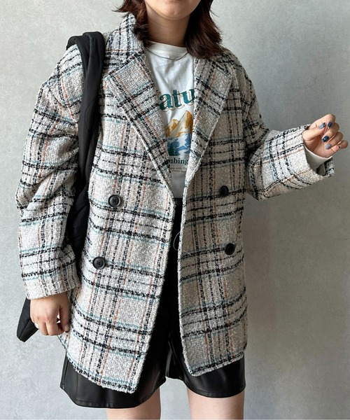 CPCM（シーピーシーエム）の「アソート柄ブークレチェックテーラードジャケット（テーラードジャケット・レディース・グレー/ブラック/ブラウン/アイボリー・FREE）」の12枚目の写真