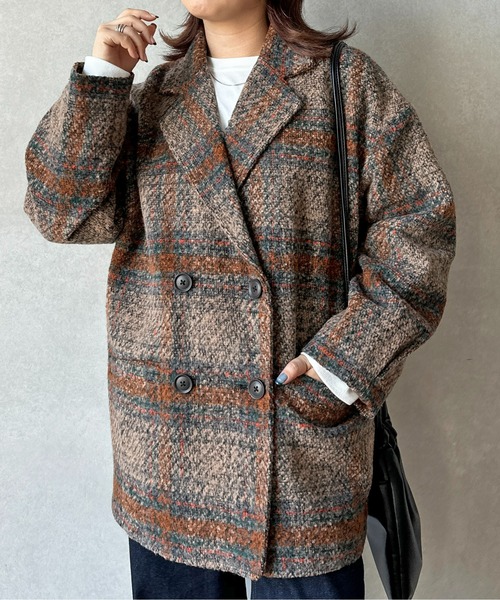 CPCM（シーピーシーエム）の「アソート柄ブークレチェックテーラードジャケット（テーラードジャケット・レディース・グレー/ブラック/ブラウン/アイボリー・FREE）」の22枚目の写真