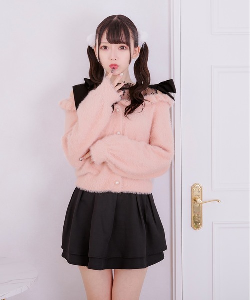 Pal elfy（パルエルフィー）の「リボンオープンショルダーニット