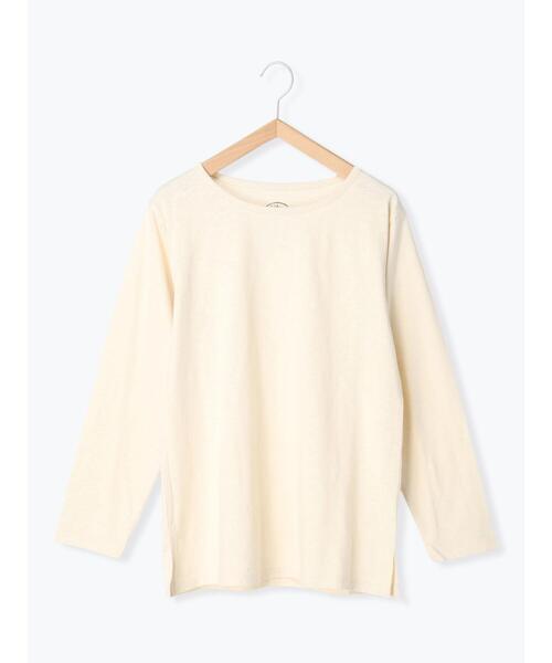 Samansa Mos2（サマンサ モスモス）の「スラブ天竺柄アソート長袖カットソー（Tシャツ/カットソー・レディース・キナリ/オフホワイト/ベージュ/ネイビー・F）」の3枚目の写真