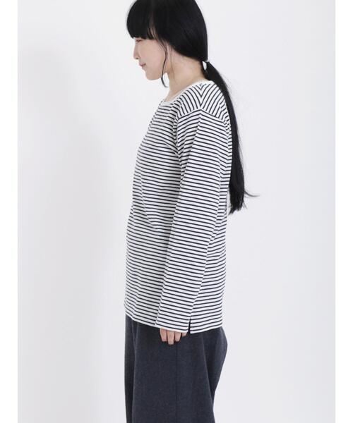 Samansa Mos2（サマンサ モスモス）の「スラブ天竺柄アソート長袖カットソー（Tシャツ/カットソー・レディース・キナリ/オフホワイト/ベージュ/ネイビー・F）」の9枚目の写真