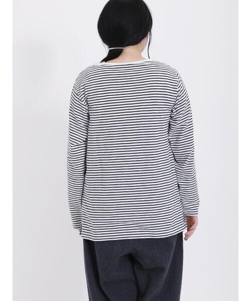 Samansa Mos2（サマンサ モスモス）の「スラブ天竺柄アソート長袖カットソー（Tシャツ/カットソー・レディース・キナリ/オフホワイト/ベージュ/ネイビー・F）」の10枚目の写真