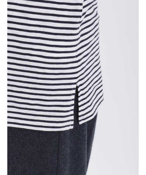 Samansa Mos2（サマンサ モスモス）の「スラブ天竺柄アソート長袖カットソー（Tシャツ/カットソー・レディース・キナリ/オフホワイト/ベージュ/ネイビー・F）」の14枚目の写真