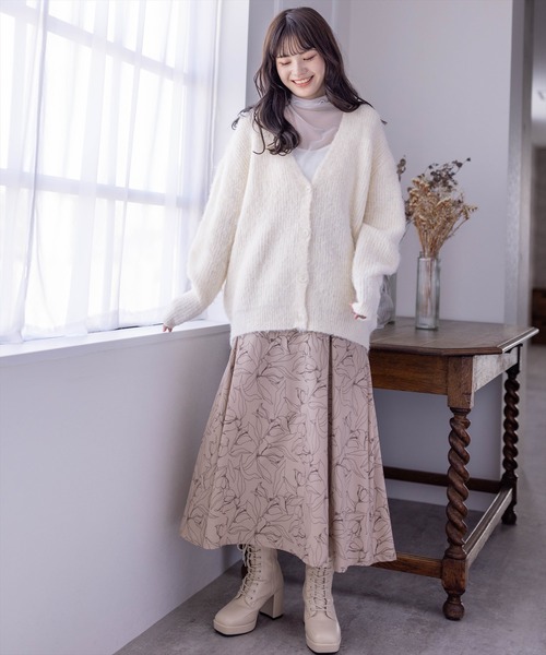 clear（クリア）の「ミックス編みオーバーサイズニットカーディガン（カーディガン/ボレロ・レディース・ブルー/グレー/アイボリー・F）」の11枚目の写真