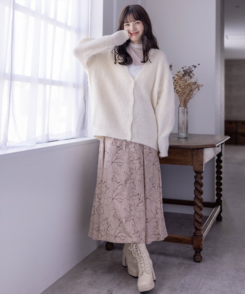 clear（クリア）の「ミックス編みオーバーサイズニットカーディガン（カーディガン/ボレロ・レディース・ブルー/グレー/アイボリー・F）」の12枚目の写真