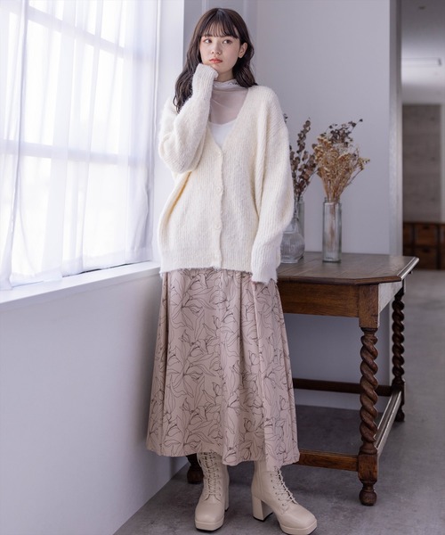 clear（クリア）の「ミックス編みオーバーサイズニットカーディガン（カーディガン/ボレロ・レディース・ブルー/グレー/アイボリー・F）」の13枚目の写真