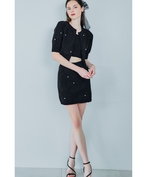 Riu（リウ）の「Pearl eyelet short skirt（スカート・レディース・グレー/ホワイト/ブラック・FREE）」の4枚目の写真