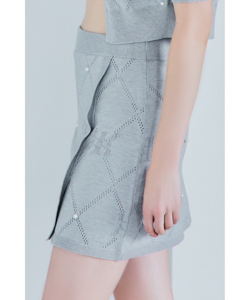 Riu（リウ）の「Pearl eyelet short skirt（スカート・レディース・グレー/ホワイト/ブラック・FREE）」の10枚目の写真