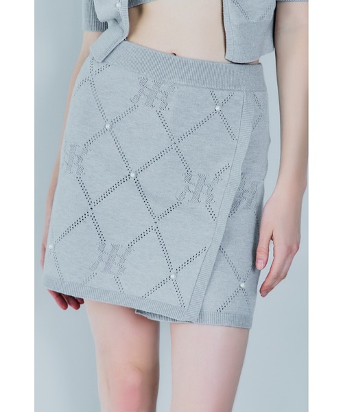 Riu（リウ）の「Pearl eyelet short skirt（スカート・レディース・グレー/ホワイト/ブラック・FREE）」の9枚目の写真