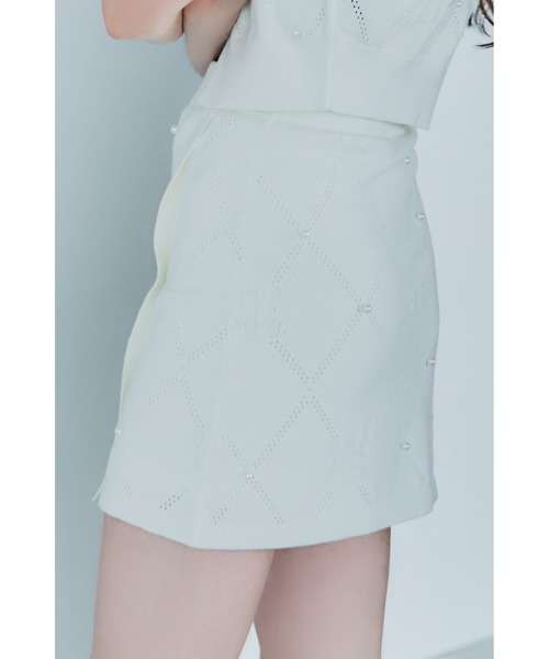 Riu（リウ）の「Pearl eyelet short skirt（スカート・レディース・グレー/ホワイト/ブラック・FREE）」の12枚目の写真