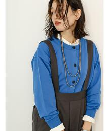 Samansa Mos2 blue | スポンジ2WAYニットカーディガン(カーディガン/ボレロ)