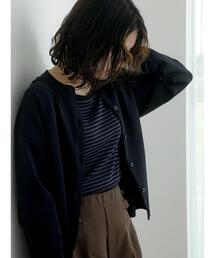 Samansa Mos2 blue | スポンジ2WAYニットカーディガン(カーディガン/ボレロ)