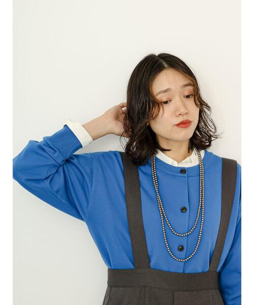 Samansa Mos2 blue（サマンサモスモスブルー）の「スポンジ2WAYニット